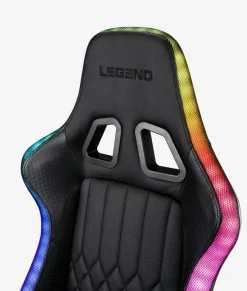 Gamer-stol RANUM med LED sort kunstlæder/sort