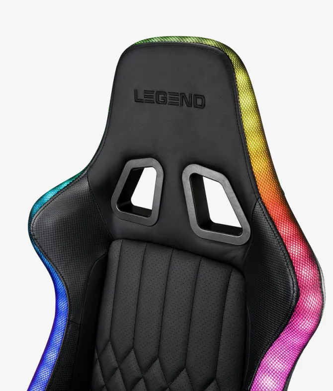 Gamer-stol RANUM med LED sort kunstlæder/sort