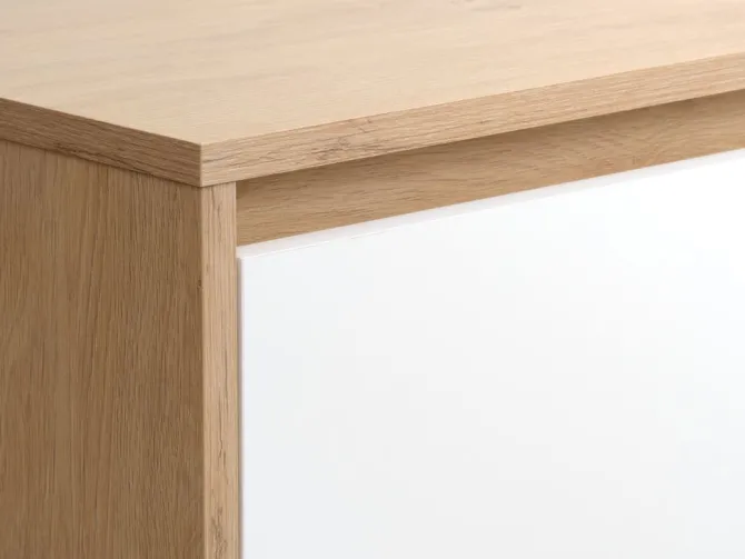 Garderobeskab BILLUND 119x193 hvid/eg