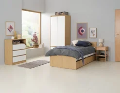 Garderobeskab BILLUND 80x193 hvid/eg