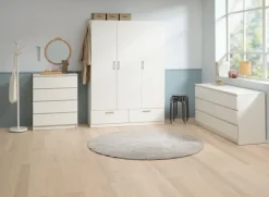 Garderobeskab ELLESTED 144x200 3 låger 2 skuffer hvid