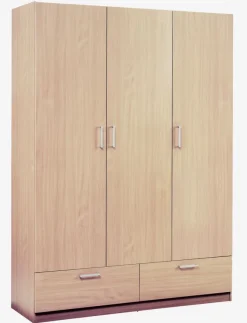 Garderobeskab ELLESTED 144x200 3 låger 2 skuffer egefarve