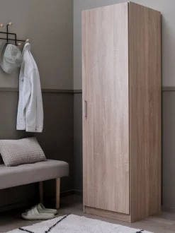 Garderobeskab FANDRUP 50x176 1 låge lys egefarve