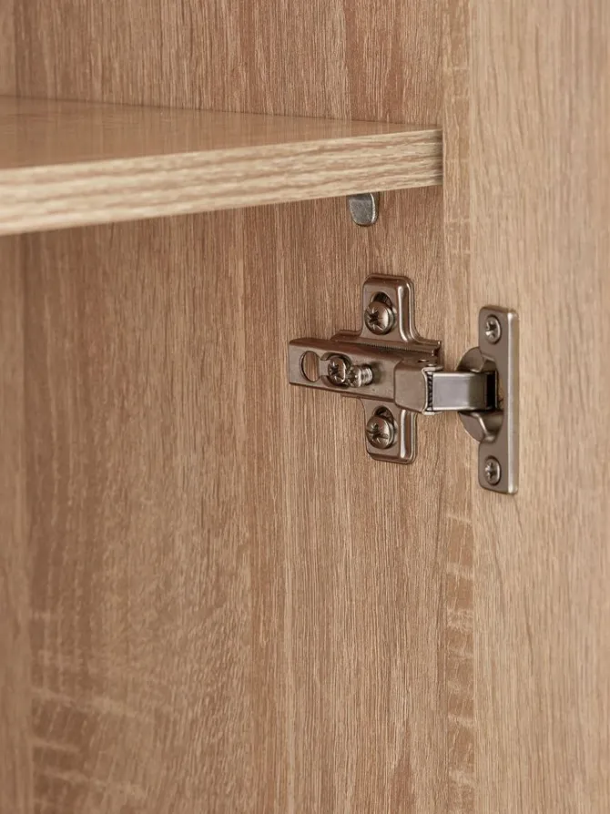 Garderobeskab FANDRUP 145x176 3 låger 3 skuffer lys egefarve