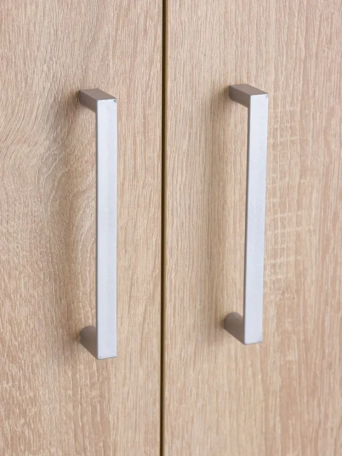 Garderobeskab FANDRUP 145x176 3 låger 3 skuffer lys egefarve