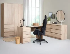 Garderobeskab LIMFJORDEN 120x200 kombi lys egefarve