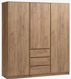 Garderobeskab LIMFJORDEN 180x200 kombi naturlig egefarve