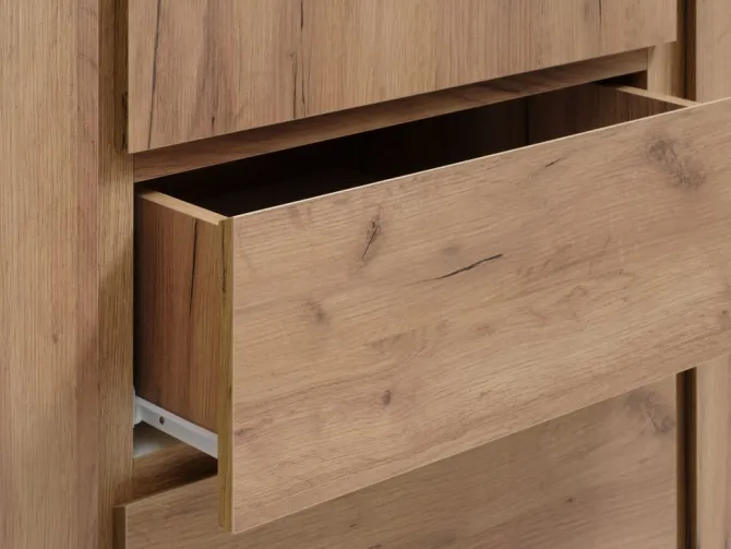 Garderobeskab LIMFJORDEN 180x200 kombi naturlig egefarve