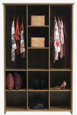 Garderobeskab MANDERUP 128x199 3 låger vild eg farve