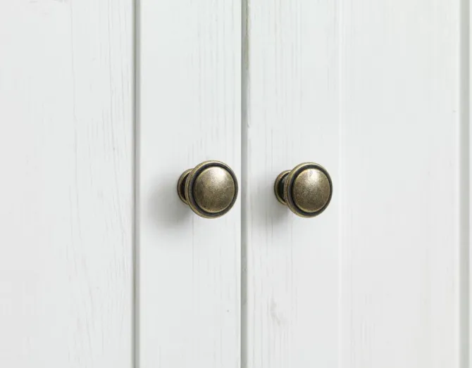 Garderobeskab MARKSKEL 212x210 hvid/egefarve