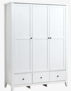 Garderobeskab NORDBY 150x200 3 låger 3 skuffer hvid