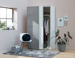 Garderobeskab TARP 151x201 beton/hvid