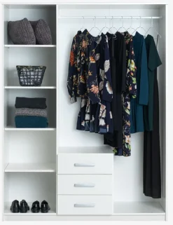 Garderobeskab VELLERUP 151x200 kombi hvid