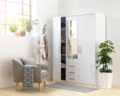 Garderobeskab VELLERUP 151x200 kombi hvid