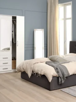 Garderobeskab VELLERUP 151x200 kombi hvid