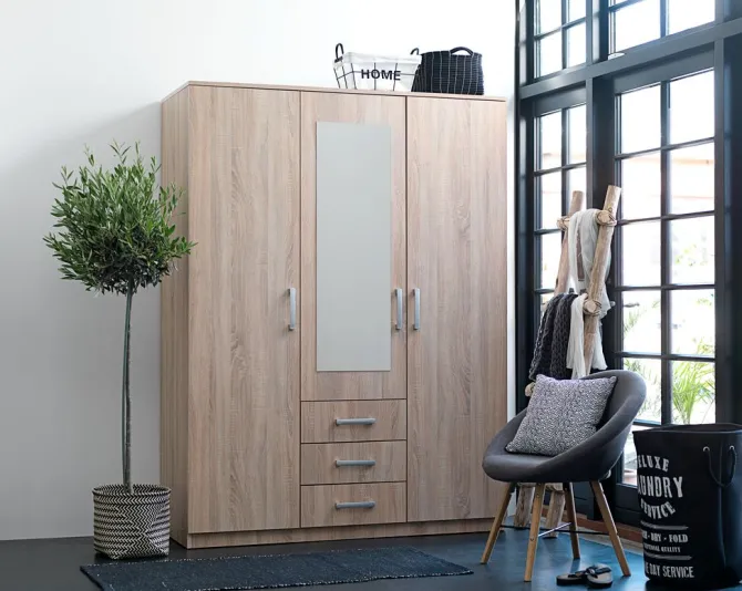 Garderobeskab VELLERUP 151x200 kombi eg