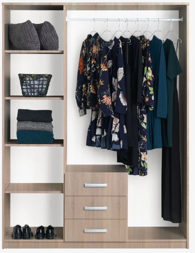 Garderobeskab VELLERUP 151x200 kombi eg