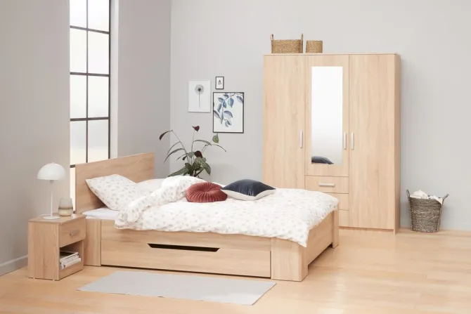 Garderobeskab VELLERUP 151x200 kombi eg