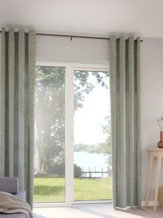 Gardin ANHOLT 1x140x300 støvet grøn