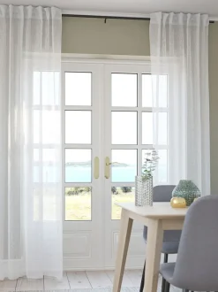 Gardin UNNEN 1x140x300 hørlook hvid