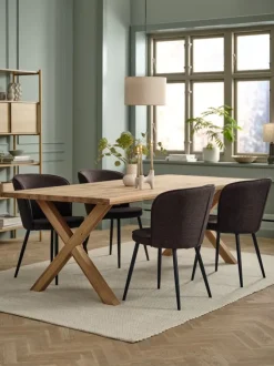 GRIBSKOV L230 bord eg + 4 RISSKOV stole mørkebrun