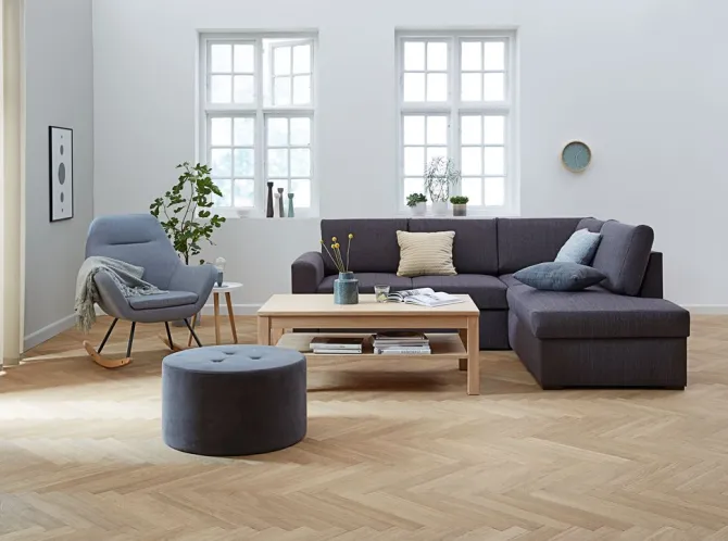 Gyngestol NEBEL lyseblåt stof