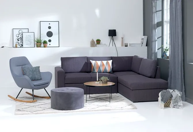 Gyngestol NEBEL lyseblåt stof