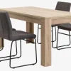 HASLUND L160 bord eg + 4 HAMMEL stole grå