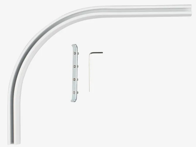 Hjørne til skinne FLEXI 90° hvid