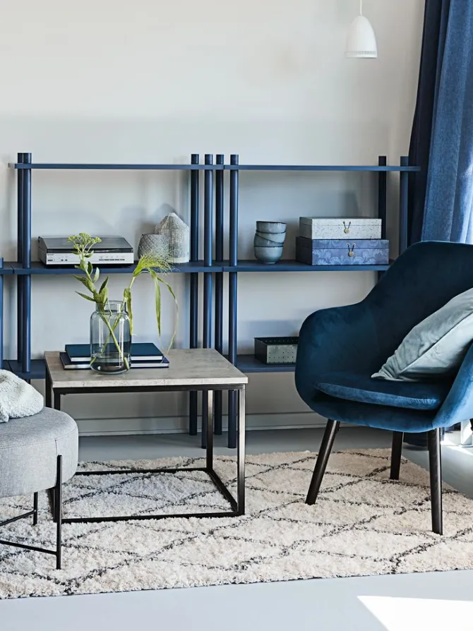 Hjørnebord DOKKEDAL 60x60 betonfarve