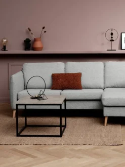 Hjørnebord DOKKEDAL 60x60 betonfarve