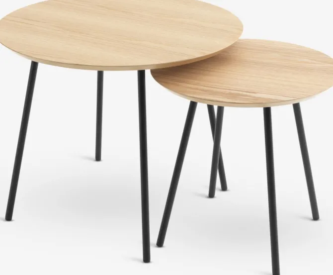 Hjørnebord NYBO Ø40 egefarve/sort