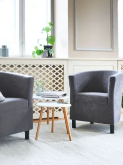 Hjørnebord TAPS 55x55 hvid/bambus