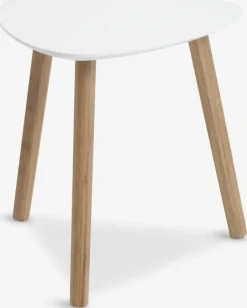 Hjørnebord TAPS 40x40 hvid/bambus