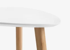 Hjørnebord TAPS 40x40 hvid/bambus