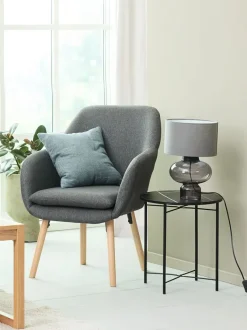 Hjørnebord TURUP Ø40 marmor/sort farve