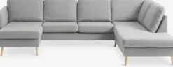 Hjørnesofa AARHUS højrevendt lysegråt stof