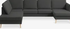 Hjørnesofa AARHUS venstrevendt mørkegråt stof