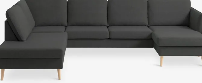 Hjørnesofa AARHUS venstrevendt mørkegråt stof