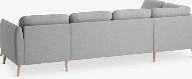 Hjørnesofa AARHUS venstrevendt lysegråt stof