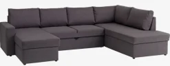 Hjørnesovesofa MARSLEV mørkegråt stof