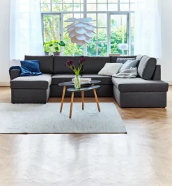 Hjørnesovesofa MARSLEV mørkegråt stof