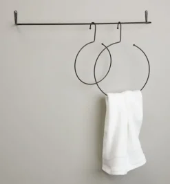 Håndklædestang ILSBO med 2 ringe sort