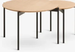 Indskudsborde BRABRAND Ø70/50 natur/sort 2 stk.