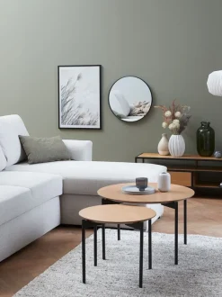 Indskudsborde BRABRAND Ø70/50 natur/sort 2 stk.