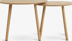 Indskudsborde MUNKEBO Ø55/Ø45 egefarve 2 stk.