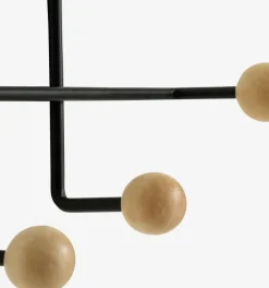 Knagerække GAMBY 6 knager natur/sort