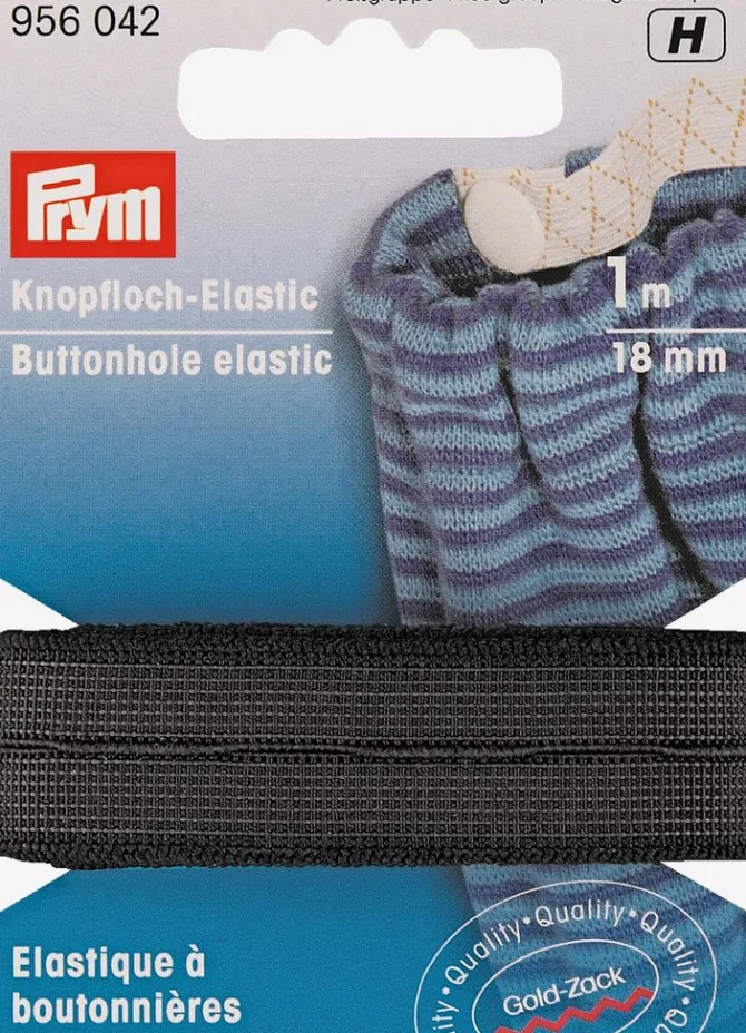 Knaphulselastik 18 mm sort