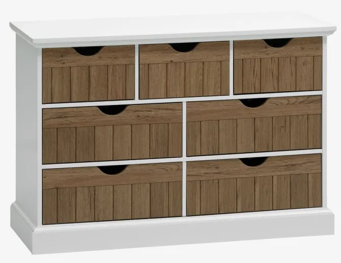 Kommode 7 skuffer OLDEKROG eg/hvid