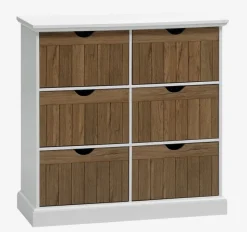 Kommode 6 skuffer OLDEKROG egefarve/hvid